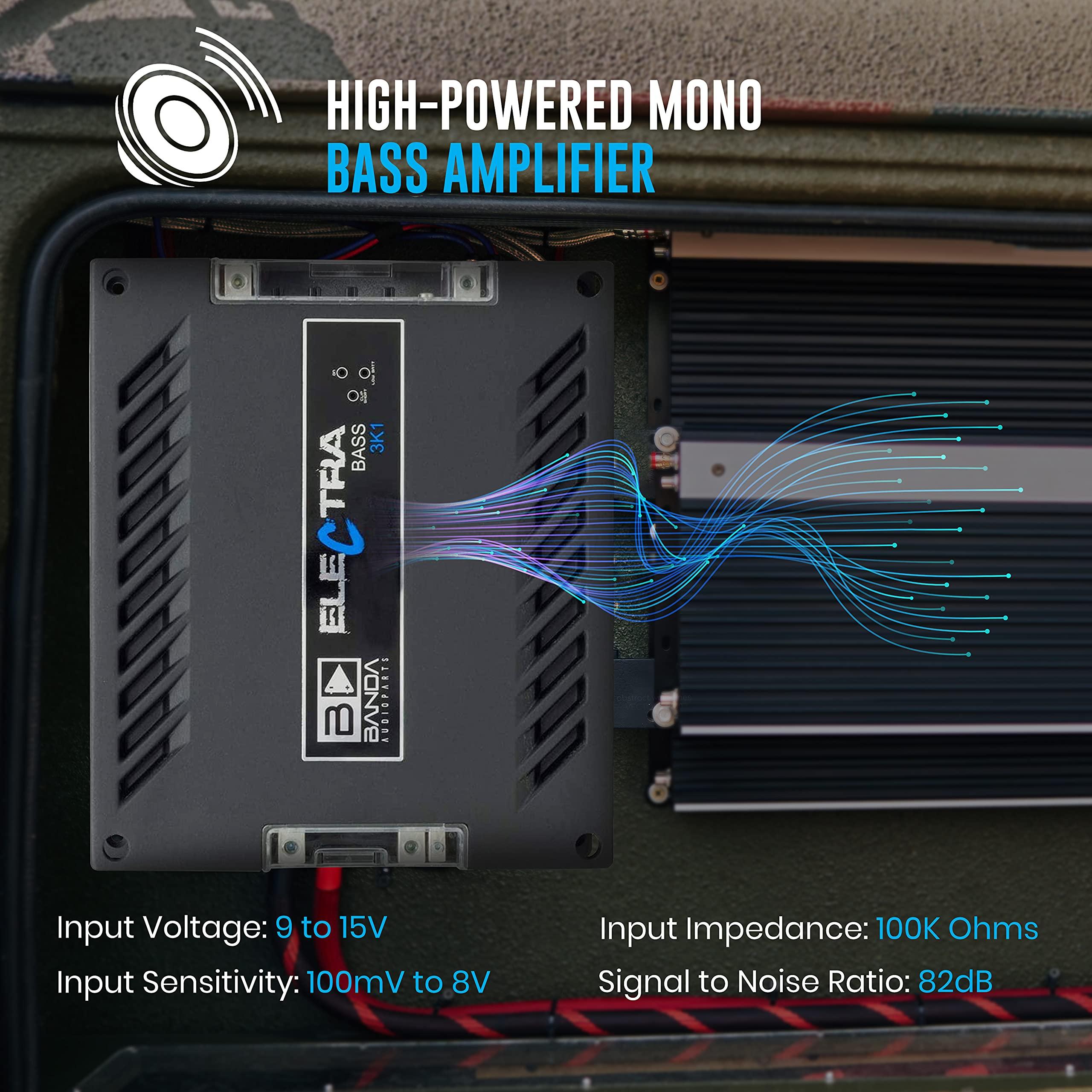 Banda Audioparts Banda Mdulo Amplificador Digital Banda Electra Bass 3K1-1 Canal - 3750 Watts RMS - 1 Ohm