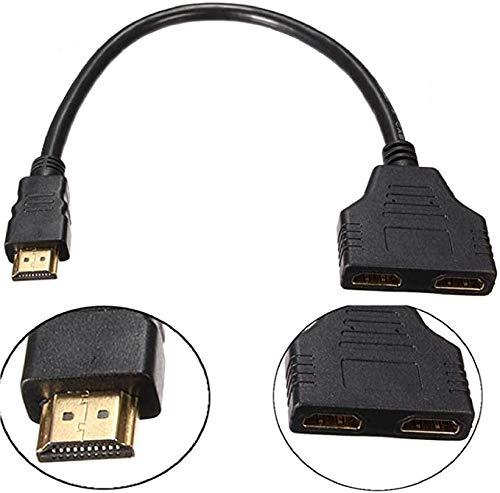 Marmoin HDMI Cable Splitter 1 in 2 Out HDMI Adapter Cable HDMI Male to Dual HDMI Female 1 to 2 Way, Support Two TVs at The Same Time, Signal One In Two Out