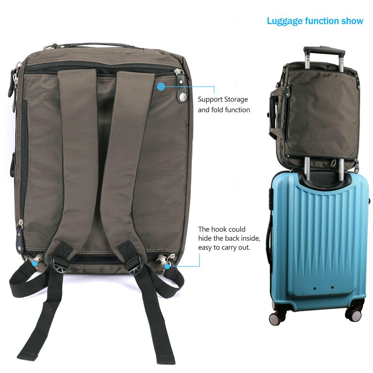 FREEBIZ FREEBIZ 18.4 Inches Laptop Bag Multi-function Briefcase Backpack with Handle and Shoulder Strap Fits Up To 19 Inch Laptops Notebook Computer (Army Green)