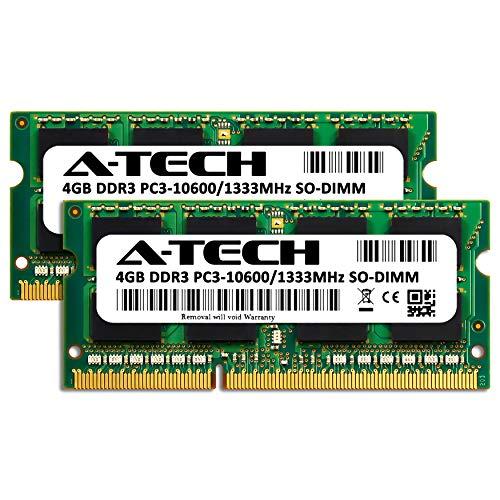 A-Tech A-Tech 8GB (2x4GB) RAM for Apple MacBook Pro (Early/Late 2011), iMac (Mid 2010, Mid 2011, Late 2011), Mac Mini (Mid 2011) | DDR3 1333MHz PC3-10600 204-Pin SODIMM Memory Upgrade Kit