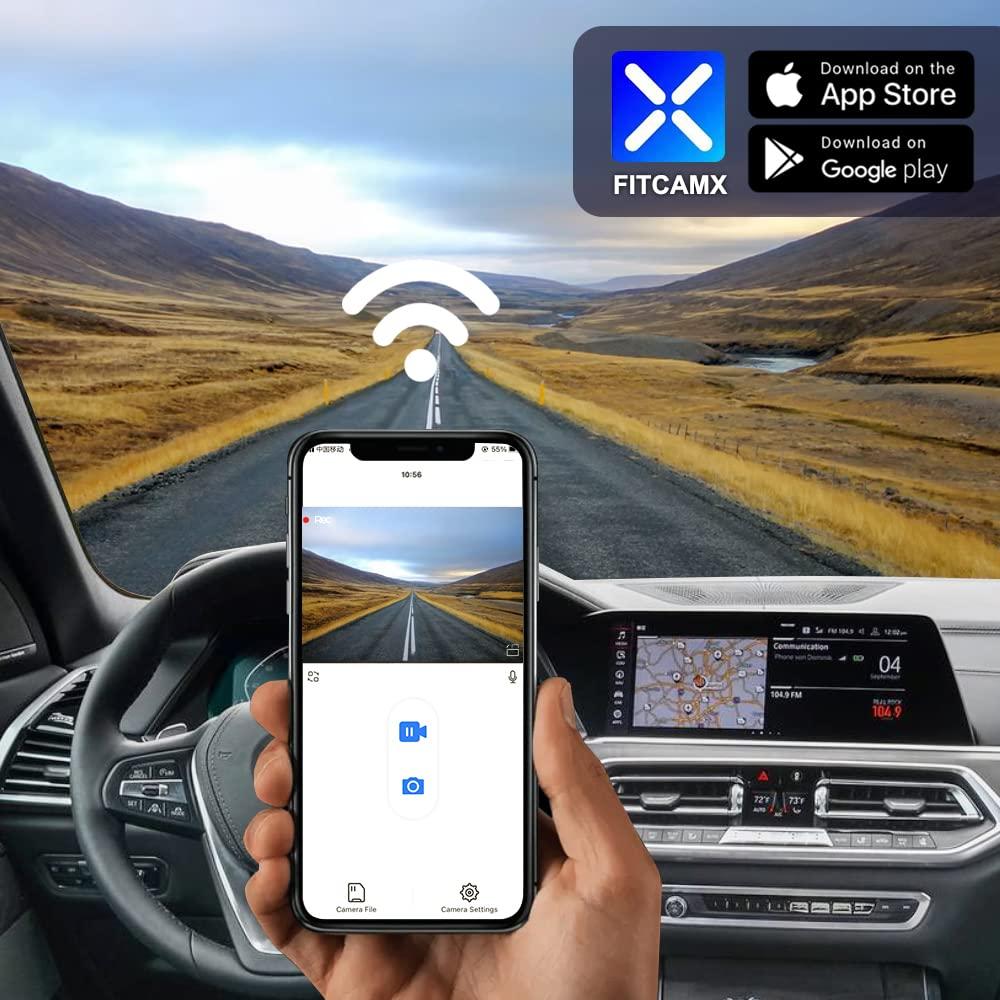 FITCAMX Fitcamx 4K Dash Cam Suitable for BMW X5 2023 2022 2021 2020 2019 G05 Xdrive50i 40i M50i Sdrive40i (Model A), Integrated OEM Style, UHD 2160P Video WiFi, G-Sensor, Loop Recording, Plug&Play, 64GB Card