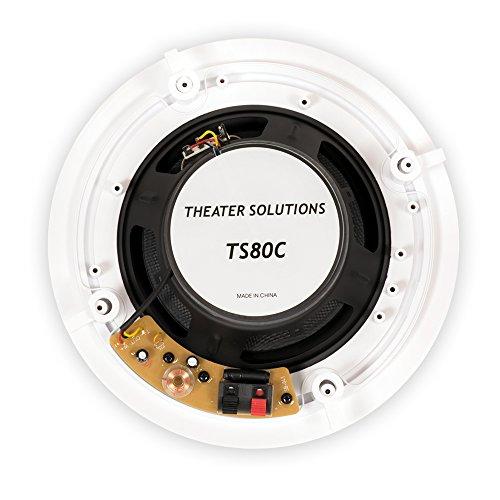 Theater Solutions Theater Solutions TS80C in Ceiling 8" Speakers Surround Sound Home Theater Pair, White