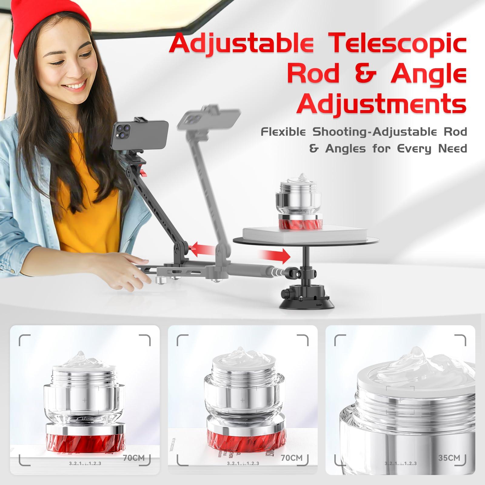 NESON 360 Degree Spinner,Professional Photography Turntable, Rotating Camera Slider, Spinning Photo Video Booth, Spin Platform for Product Photography, Commercial Video Multiple Interfaces