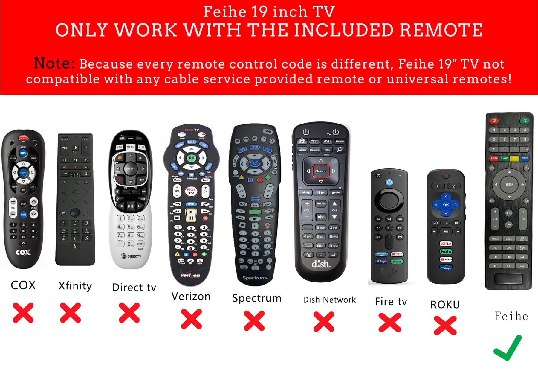 Feihe Feihe 19 Inch TV, LED Widescreen TV with Digital ATSC Tuners HDMI/VGA/RCA/USB, 19 Inch Flat Screen TV w/Built in Dual Speakers for Kitchen and RV Camper(2023 Model)