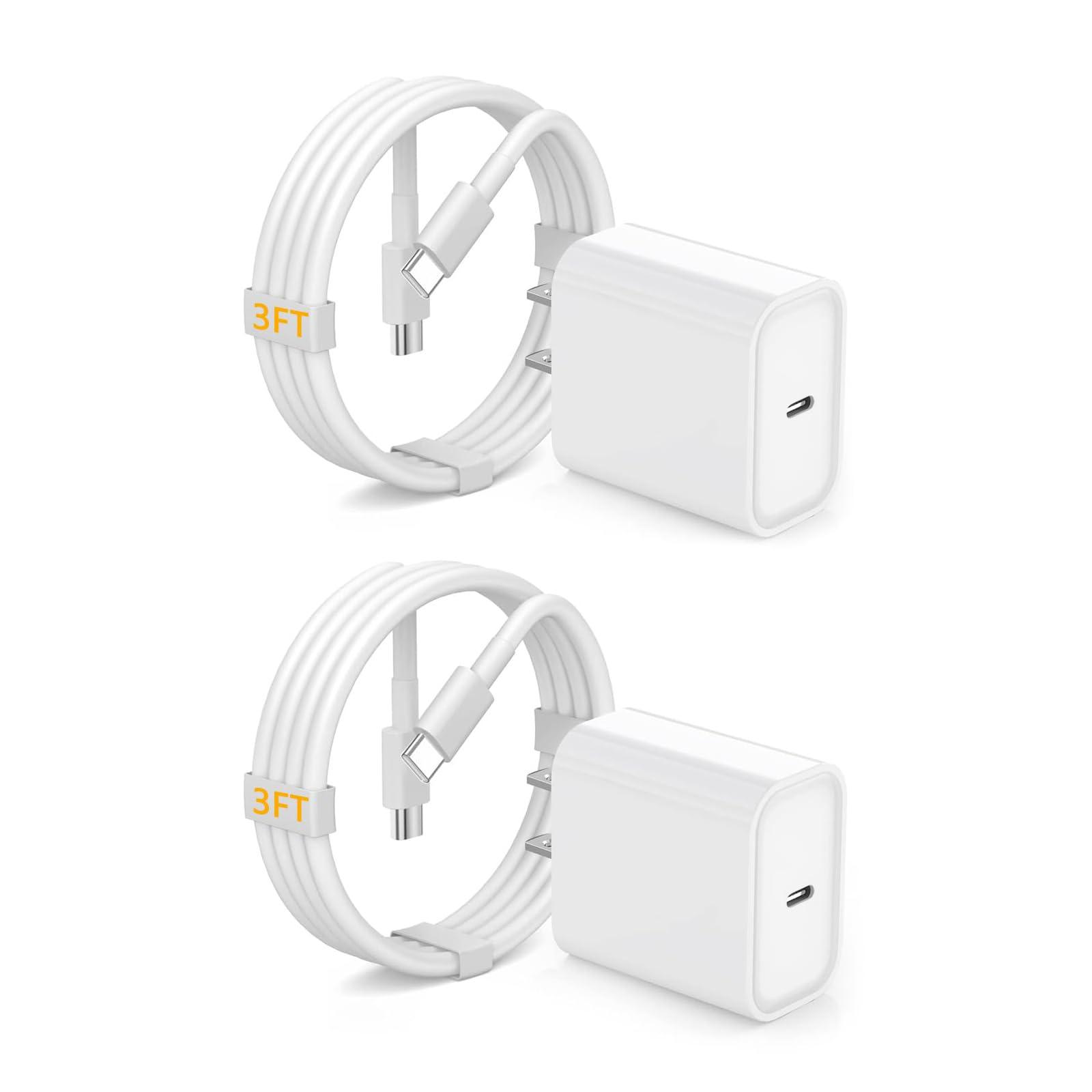 BikeAnything Fast Charging for iPad Air 13(M2)/5/4th 2Pack,20W Type C Fast Charger with USB C to C Cable for IPhone 15/Plus/Pro/Pro Max,iPad Pro 13/11-inch M4/M2,iPad Pro 12.9/11 inch 2024/22/21/20/18,iPad 10/Mini