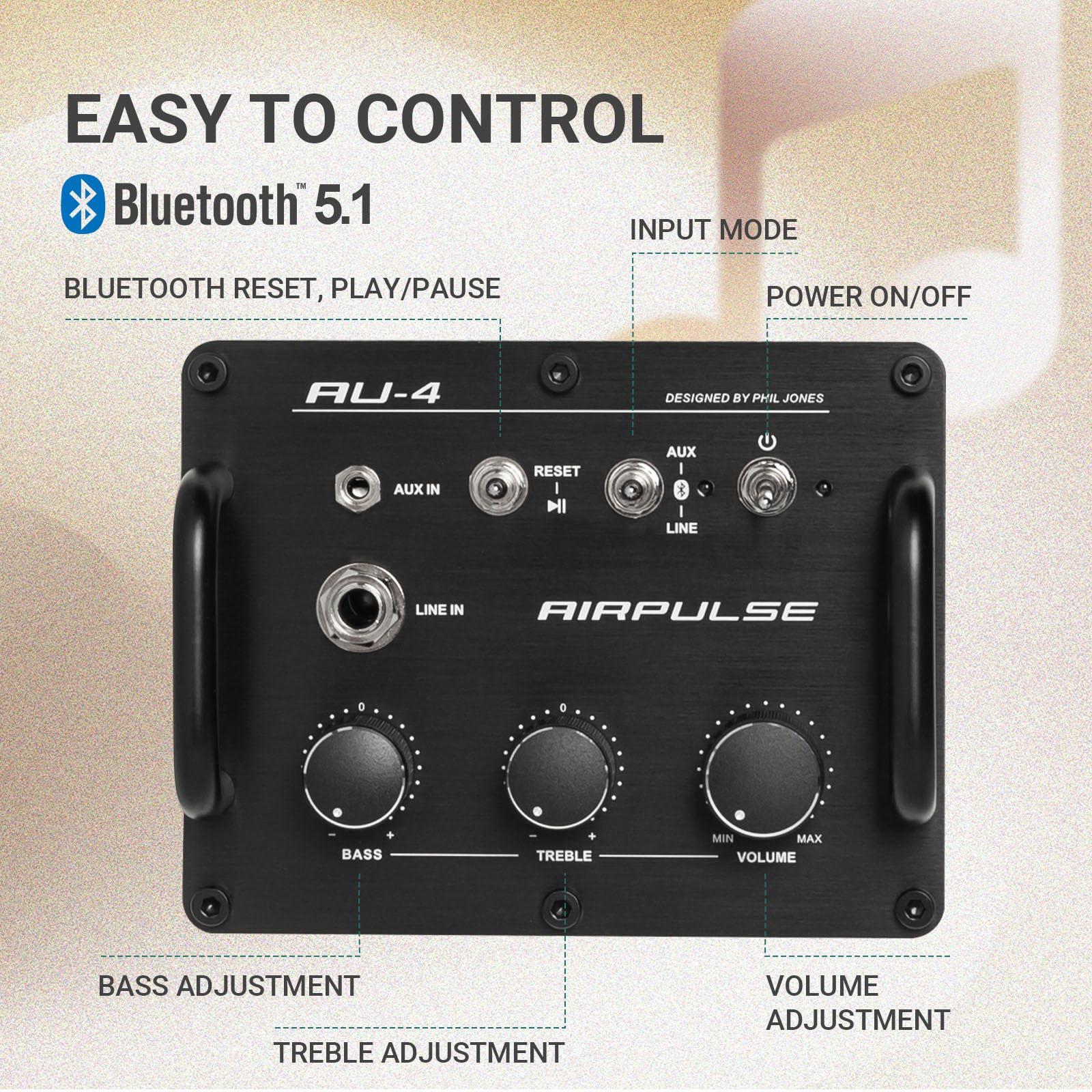 Airpulse AirPulse Wireless Bluetooth Home Speaker, Compact Speakers with AUX/LINE Input for Home Office (Blue)