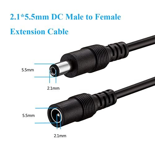Liwinting Liwinting 5Meters/16.4Feet DC Extension Cable, 12V DC Power Adapter Plug Extension Cord 5.5mm x 2.1mm Male to Female Extension Wire for DC 12V Power Adapter, CCTV Security Camera etc. - Black