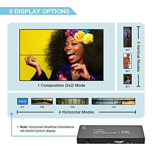 Expert Connect Expert Connect 2x2 Video Wall Controller | 1080p, HDMI 1.4, HDCP1.4 Compliant | HDMI & DVI Inputs; HDMI Outputs | 8 Display Modes - 2x2, 1x2, 1x3, 1x4, 2x1, 3x1, 4x1 | Cascading - 2x4, 2x8
