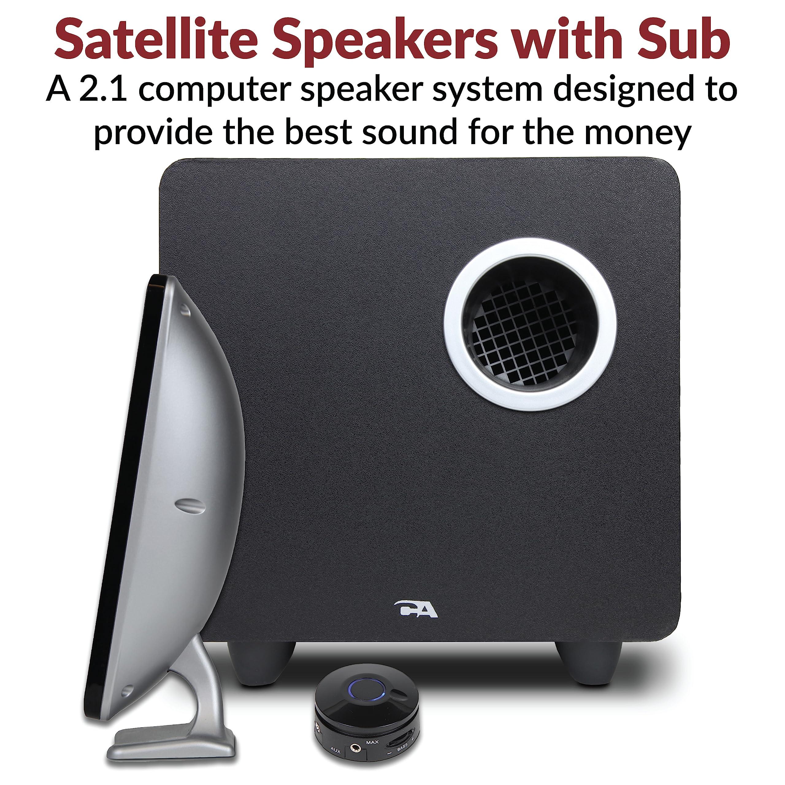 Cyber Acoustics Cyber Acoustics CA-3610 2.1 Multimedia Speaker System with Subwoofer, Perfect Computer Speakers for PC or Mac, Great for Music, Movies, and Gaming