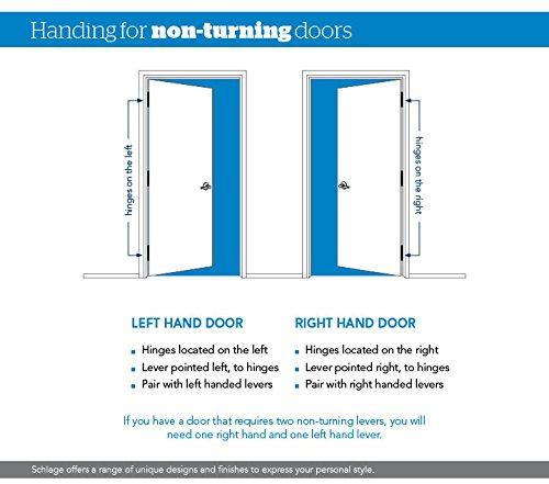 SCHLAGE SCHLAGE Accent Lever with Collins Trim Non-Turning Lock in Satin Nickel - Left Handed