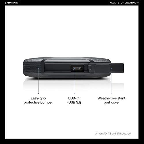 G-Technology G-Technology 1TB ArmorATD All-Terrain Rugged Portable External Hard Drive - USB-C, USB 3.1 Gen 1 - 0G10433-1