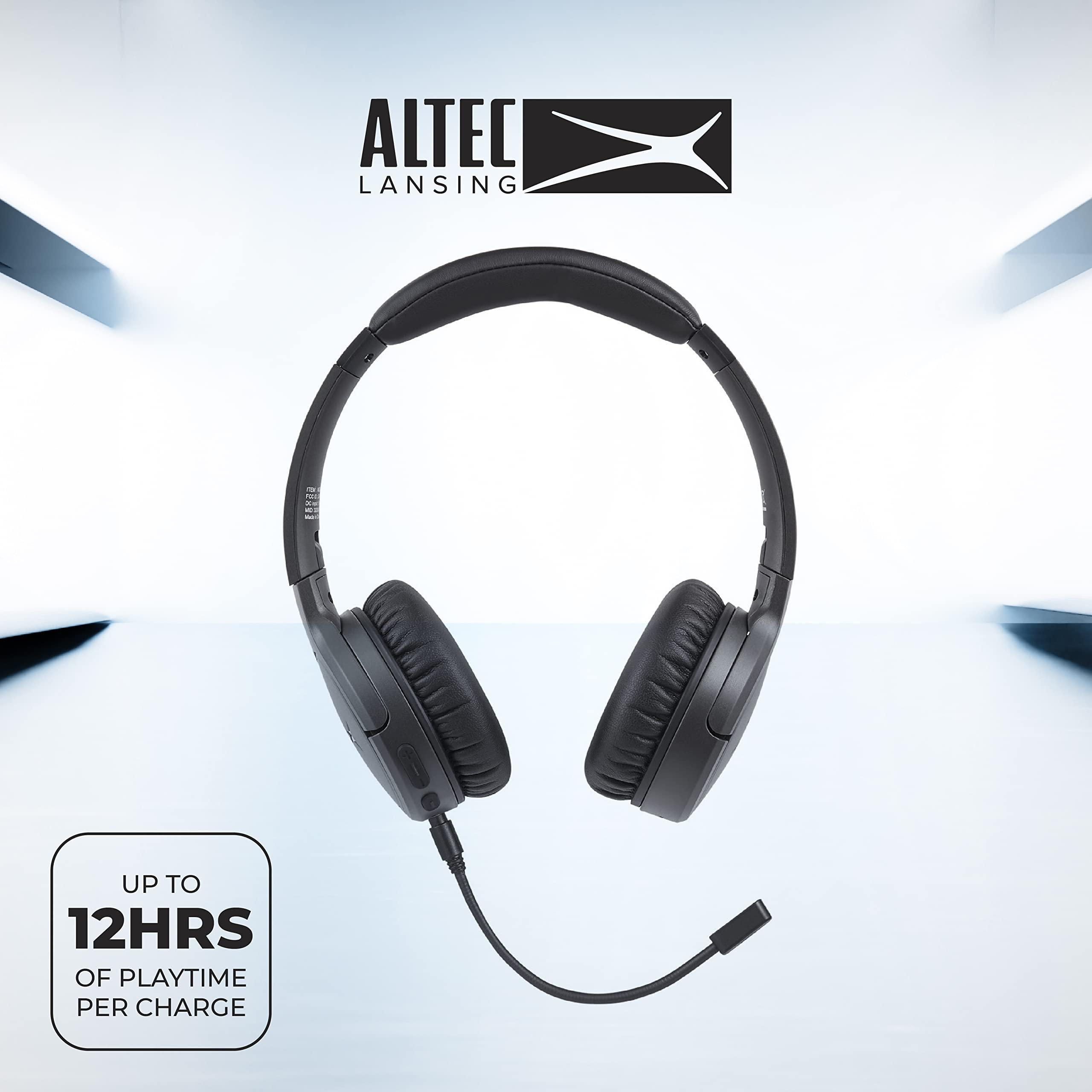 Altec Lansing Altec Lansing Nanophones ANC Bluetooth Wireless Active Noise Cancelling Headphones On Ear Headphones 12 Hour Battery Life, Foldable Earcups, Removeable Mic for Working and Learning from Home (Grey)