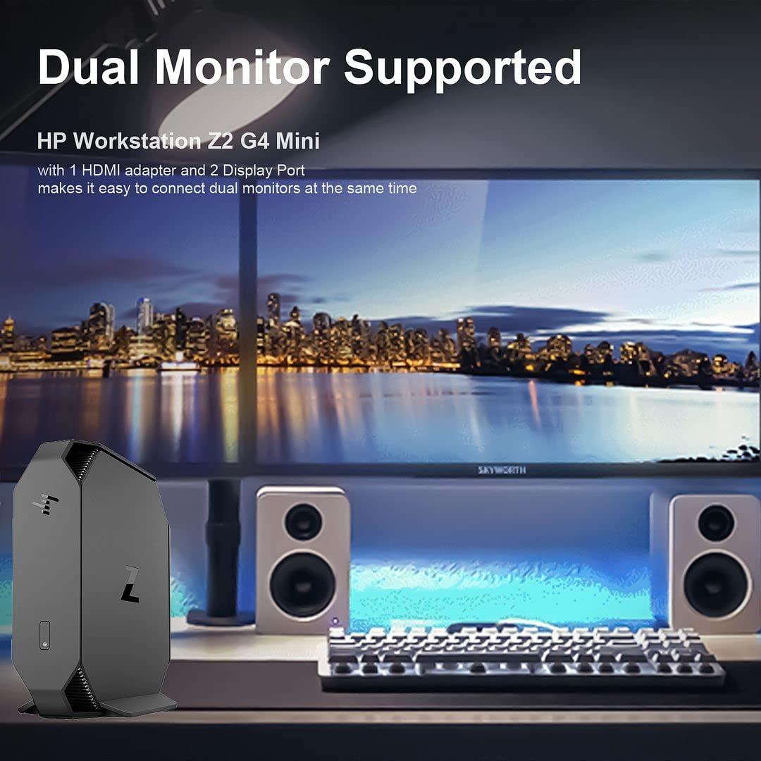 HP HP Z2 Mini G4 Workstation Desktop Micro PC,Core i3 Intel 8th Win 11 Tiny Computer Refurbished,16GB DDR4 Ram,256GB NVMe M.2 SSD + 1TB HDD,Built in WiFi,BT,DP,Wireless K&M,TJJ Mouse Pad(Renewed)