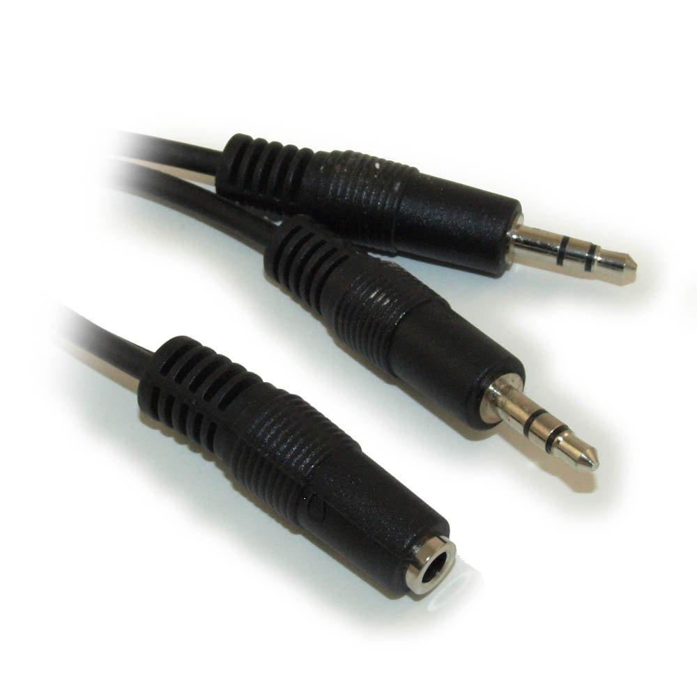 My Cable Mart MyCableMart 6 inch 3.5mm Mini-Stereo TRS Female to Two Male Speaker Adapter/Splitter