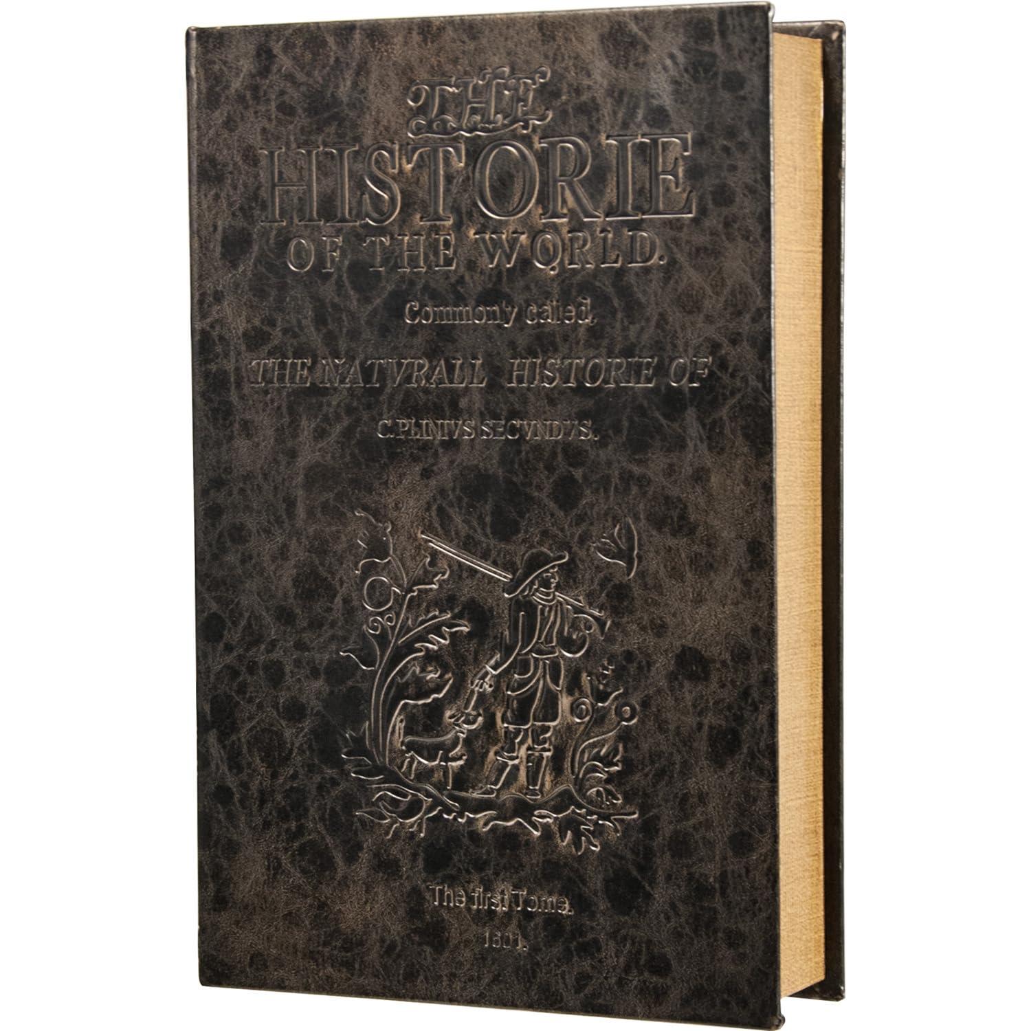 BARSKA Barska Large Antique Book Lock Box with Key Lock , 8.75\" x 2.75\" x 13\", black