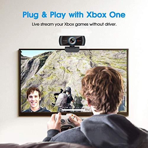 Angetube Angetube 1080P Webcam for Streaming, 920 PC Web Camera Calling Video Recording Cam for Windows Mac Conferencing Gaming Xbox Skype OBS Twitch Xsplit GoReact with Microphone & 100-Degree View Angle