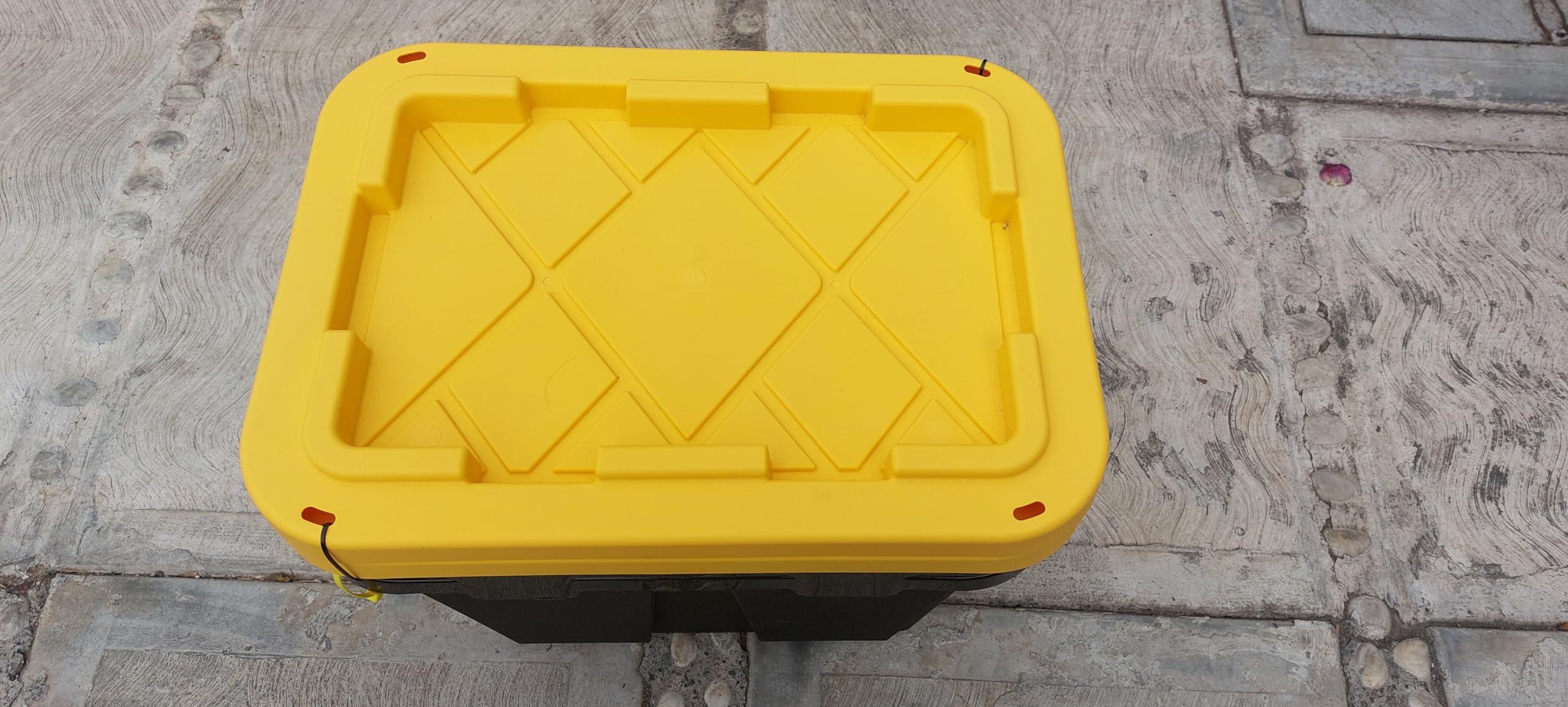 GREENMADE GREENMADE Pro Storage Boxes, 48 Quarts, Black/Yellow, Pack of 2 Boxes