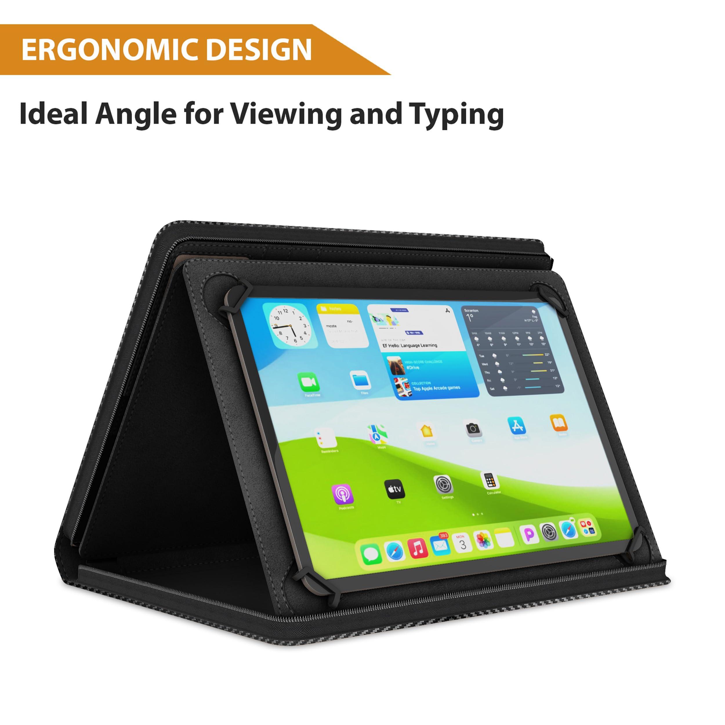 KHOMO KHOMO Universal Padfolio Case - Portfolio Organizer for Tablet 8.5 up to 11 inch –PU Leather Notebook Pad Holder Folder for iPad, Air, Pro & Others