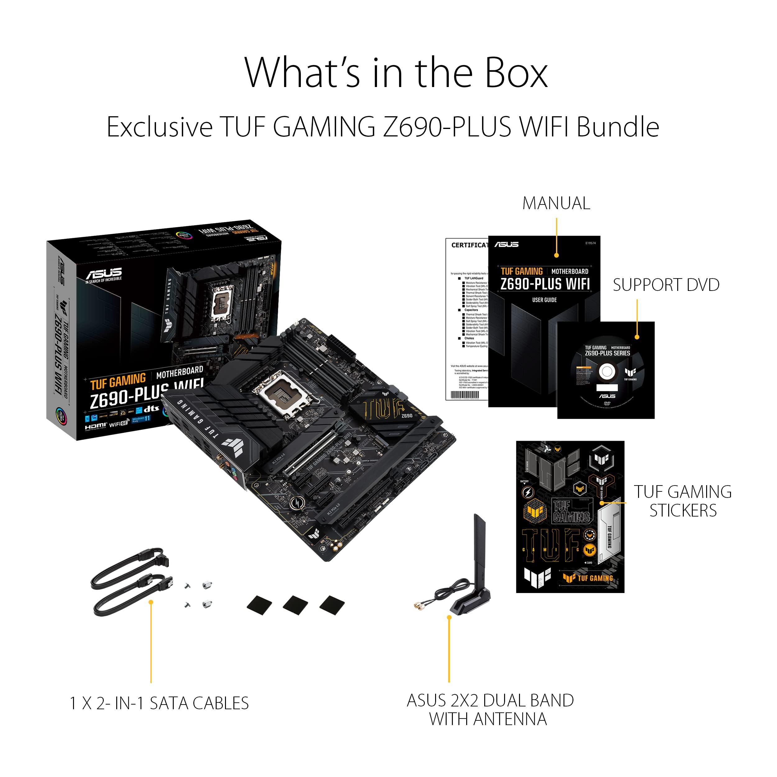 ASUS Asus TUF Gaming Z690-PLUS WiFi Socket LGA1700/ Intel Z690/ DDR5/ WiFi&Bluetooth/ SATA3&USB3.2/ M.2/ ATX Motherboard
