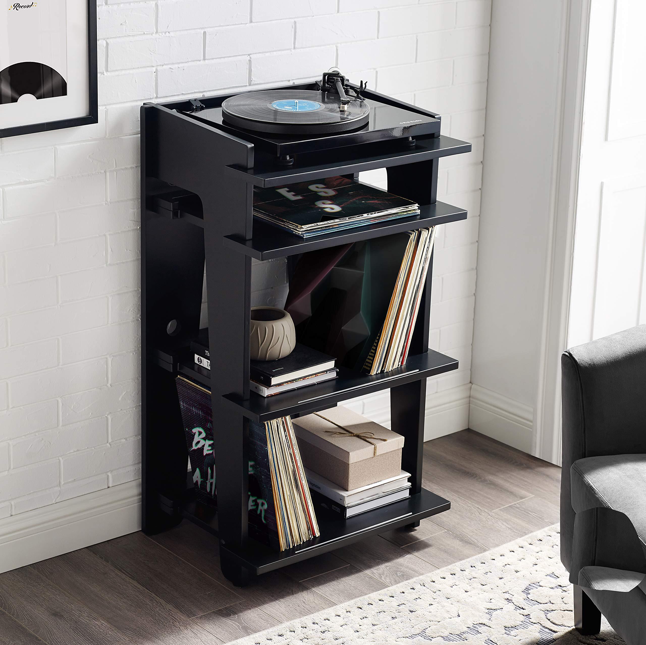 Crosley Furniture Crosley Furniture Soho Record Player Stand, Media Console with Vinyl Storage, Modern Home Organizer, Black
