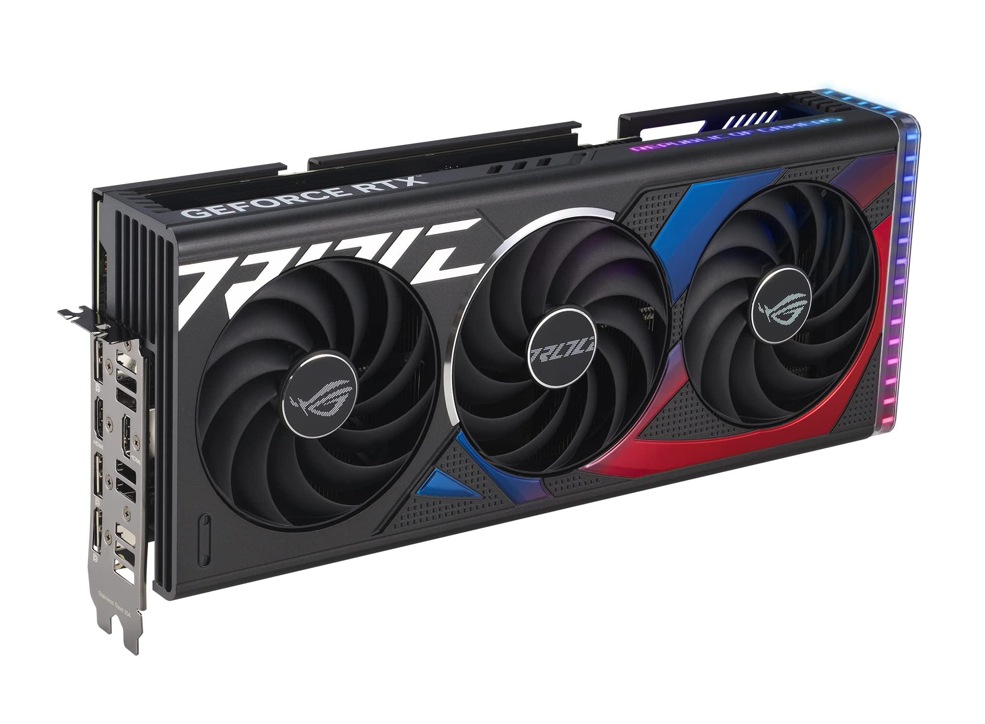 ASUS ASUS ROG Strix GeForce RTX 4070 Super OC Edition Gaming Graphics Card (PCIe 4.0, 12GB GDDR6X, DLSS 3, HDMI 2.1a, DisplayPort 1.4a, Massive Vented Backplate, Power Sensing, Aura Sync)
