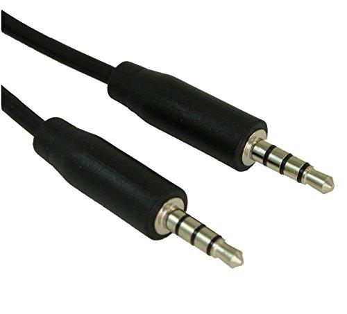 My Cable Mart MyCableMart 25ft 3.5mm Slim 4 Conductor TRRS / 3 Band + Mic or Video Male to Male Cable