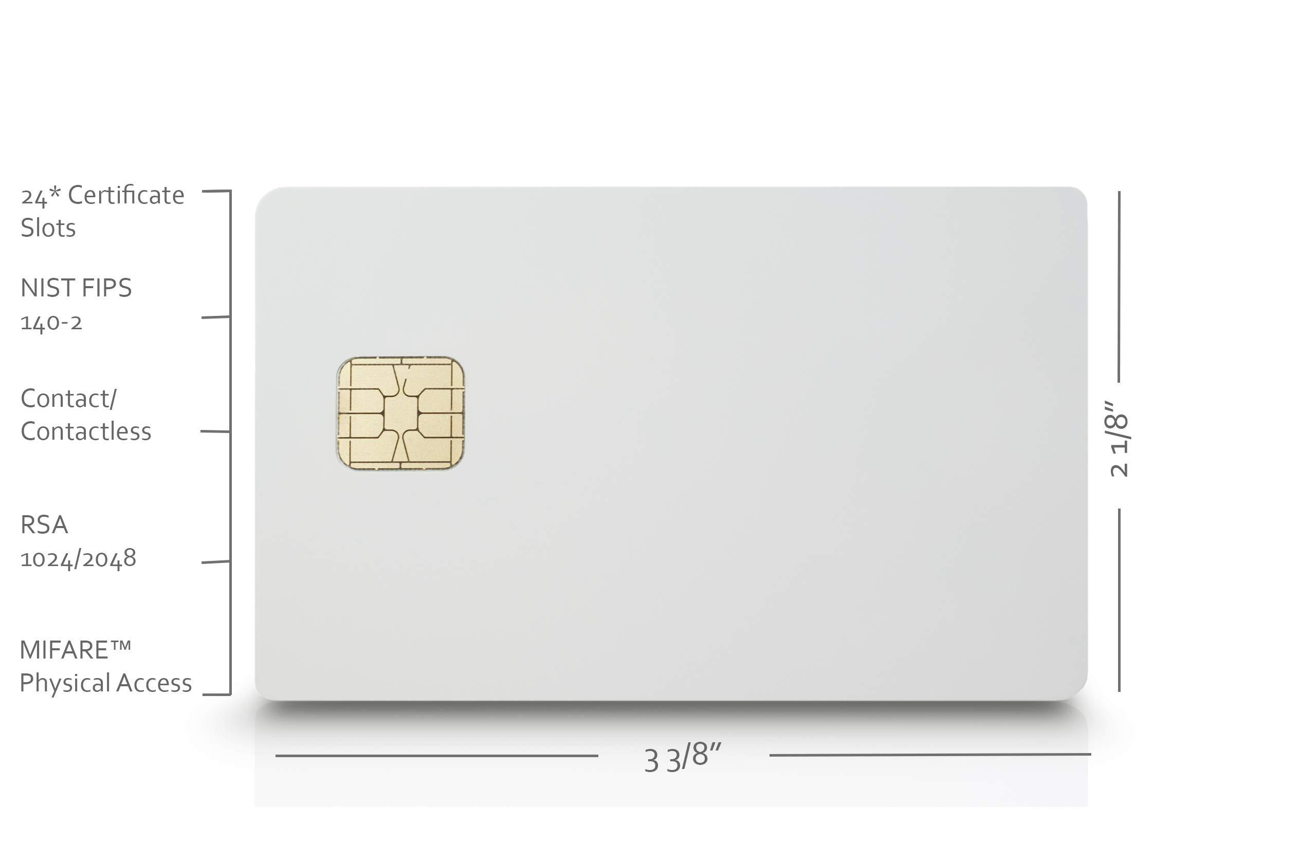 Taglio Taglio PIVKey C910 Certificate Based PKI Smart Card for Authentication and Identification, Dual Interface Contact/Contactless Smart Card, Supports Windows PIV Drivers, Standard ISO.