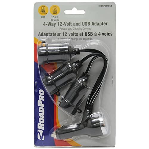 RoadPro RoadPro RPPSP211USB 4-Way 12-Volt USB Access Adapter