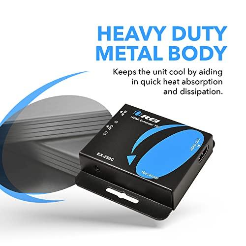 OREI OREI 4K HDMI Over Ethernet CAT6/CAT7 Extender, Extender RJ45 4K@30Hz Upto 130 Ft 1080P Upto 230 FT Full HD POC Transmitter & Receiver IR Loop Out (EX-230C)