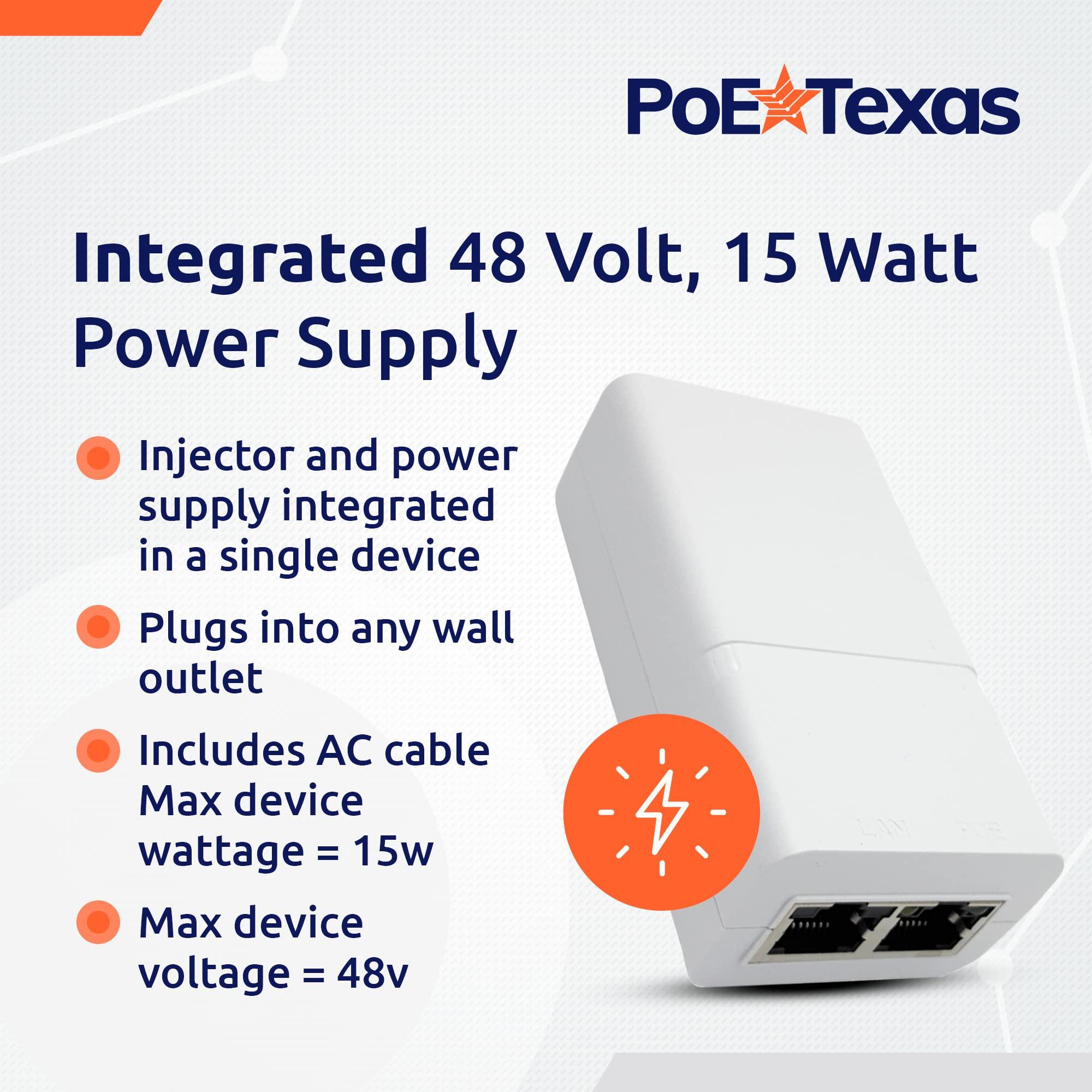 PoE Texas PoE Texas 802.3af Power Over Ethernet PoE Splitter + MicroUSB Connectors and PoE Injector - Single Port Power Over Ethernet Passive PoE Adapter