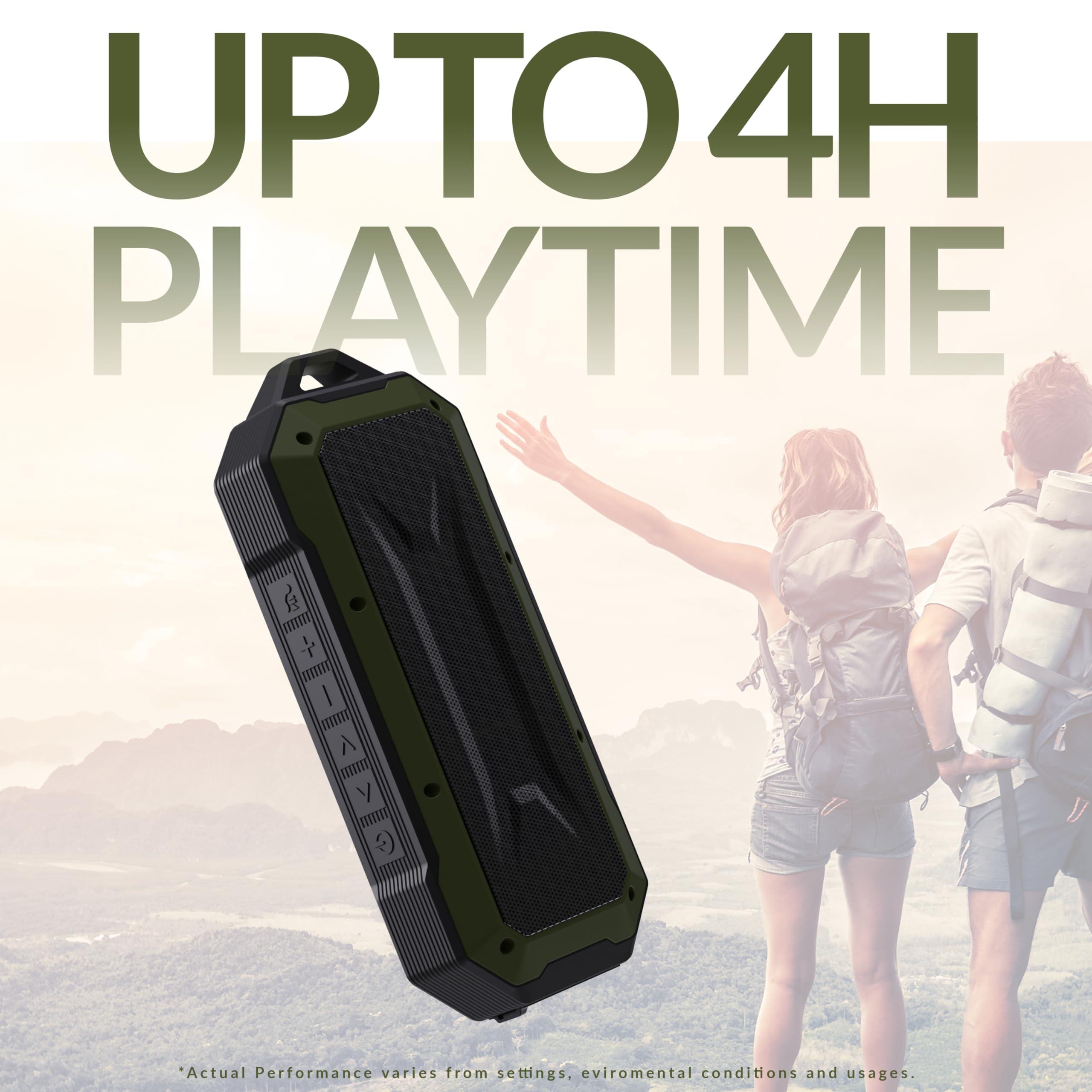 Supersonic Supersonic SC-1454IPX Duro Portable Bluetooth Speaker Stream Music, FM Radio, Hands-Free Mic, 10m Range, 4hr Battery, Shockproof, Water Resistant, AUX Input - 5Wx2 Power