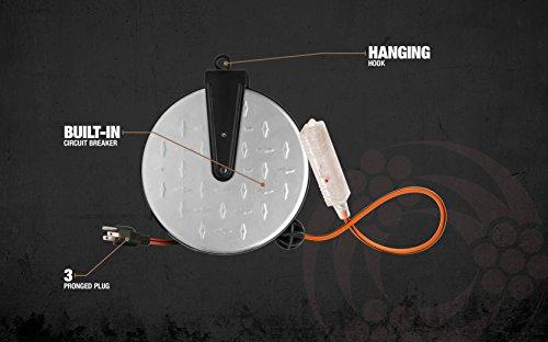 Woods Designers Edge E215 Metal Extension Cord Reel with Diamond Plate, 30-Foot