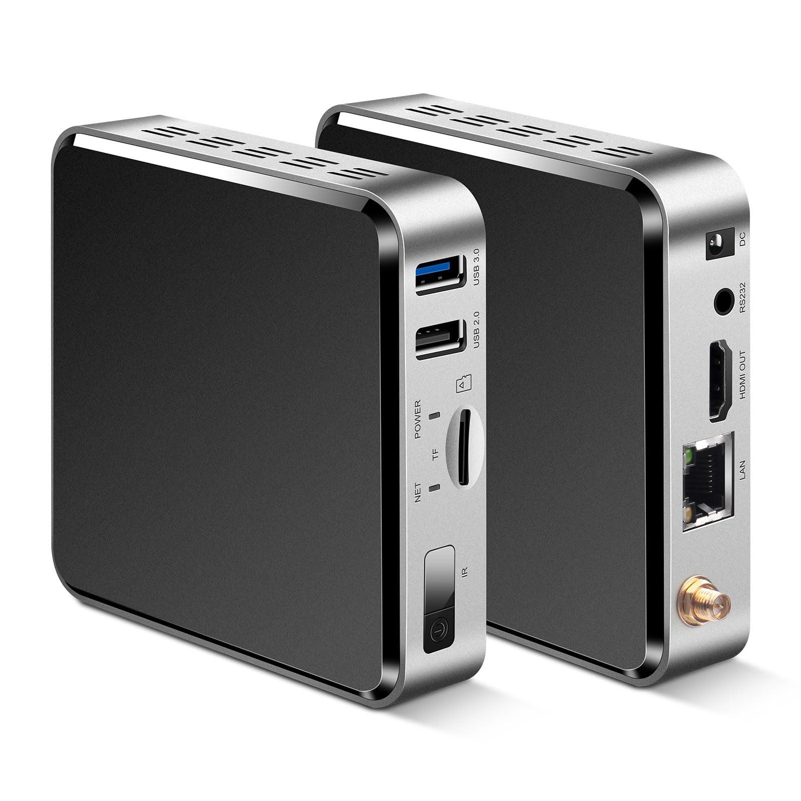 Geniatech Geniatech Android 11 Smart TV Box 4K, HDMI-in Digital Signage Player, Mini PC Wifi Bluetooth Video Player for Industrial/Commercial Advertising Menu Display