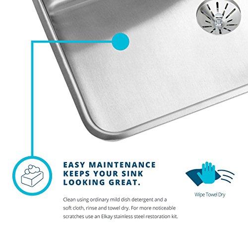Elkay Elkay ELUH241610PD Lustertone Classic Single Bowl Undermount Stainless Steel Sink with Perfect Drain