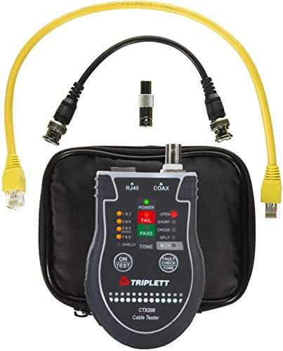 Triplett Triplett Pocket CAT LAN Tester for RJ45, CAT 5/6, and Coax Cables with Instant Pass/Fail Results (CTX200)