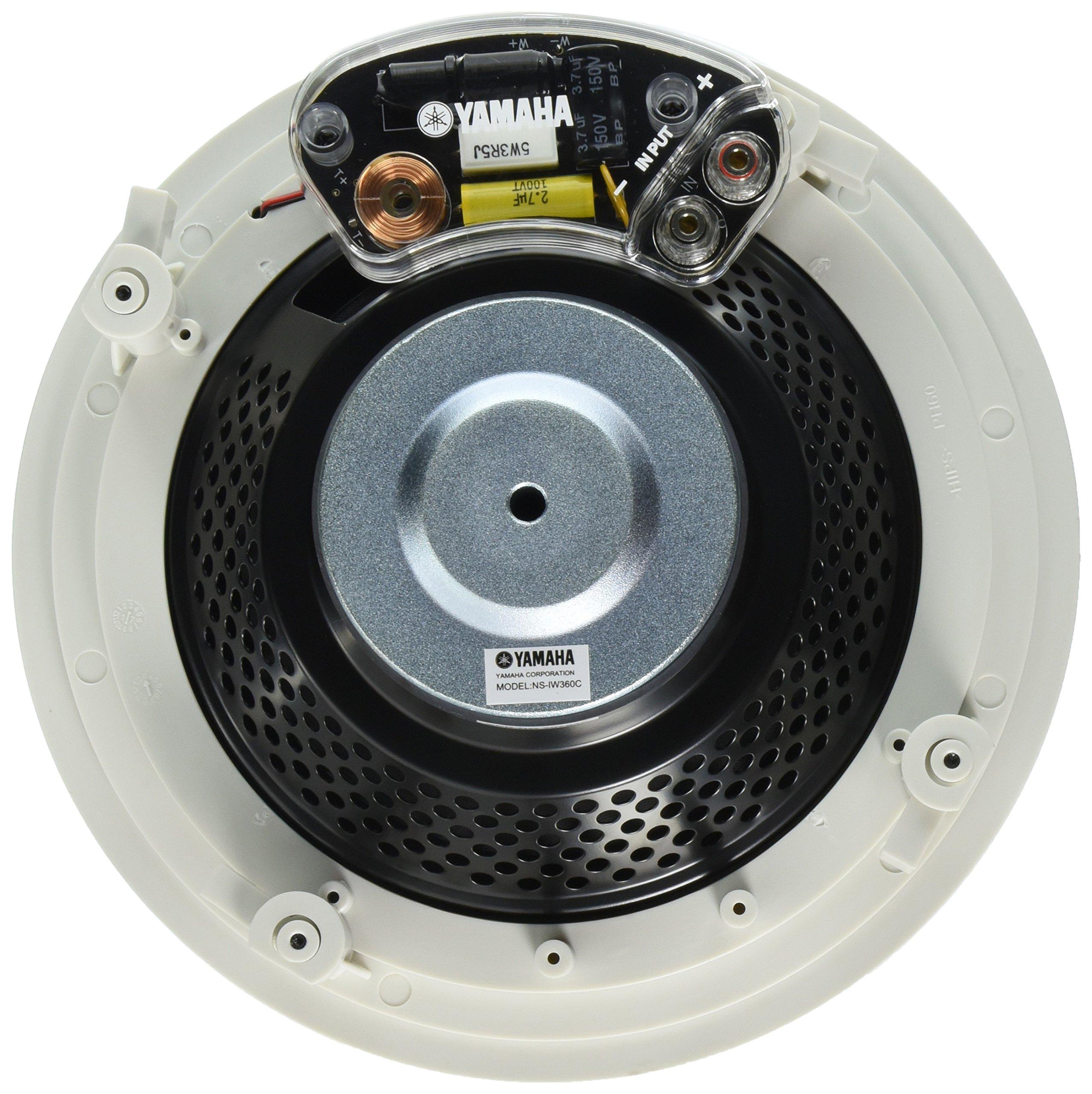YAMAHA YAMAHA NSIW360C 2-Way in-Ceiling Speaker System | Easy-to-Install Flush Mount | High Performance Sound in a Low Profile Design | White (4 Speakers)