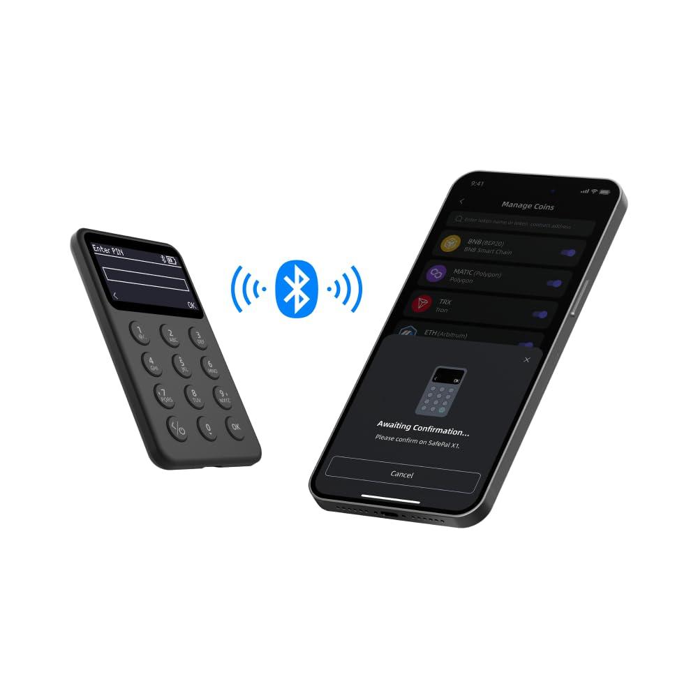 safepal SafePal X1 Cryptocurrency Hardware Wallet, Open-sourced with Bluetooth, Cold Storage for Bitcoin, Ethereum, Solana and More Tokens & NFTs, Secure Private Key, Mnemonic Phrase in Cold Wallet