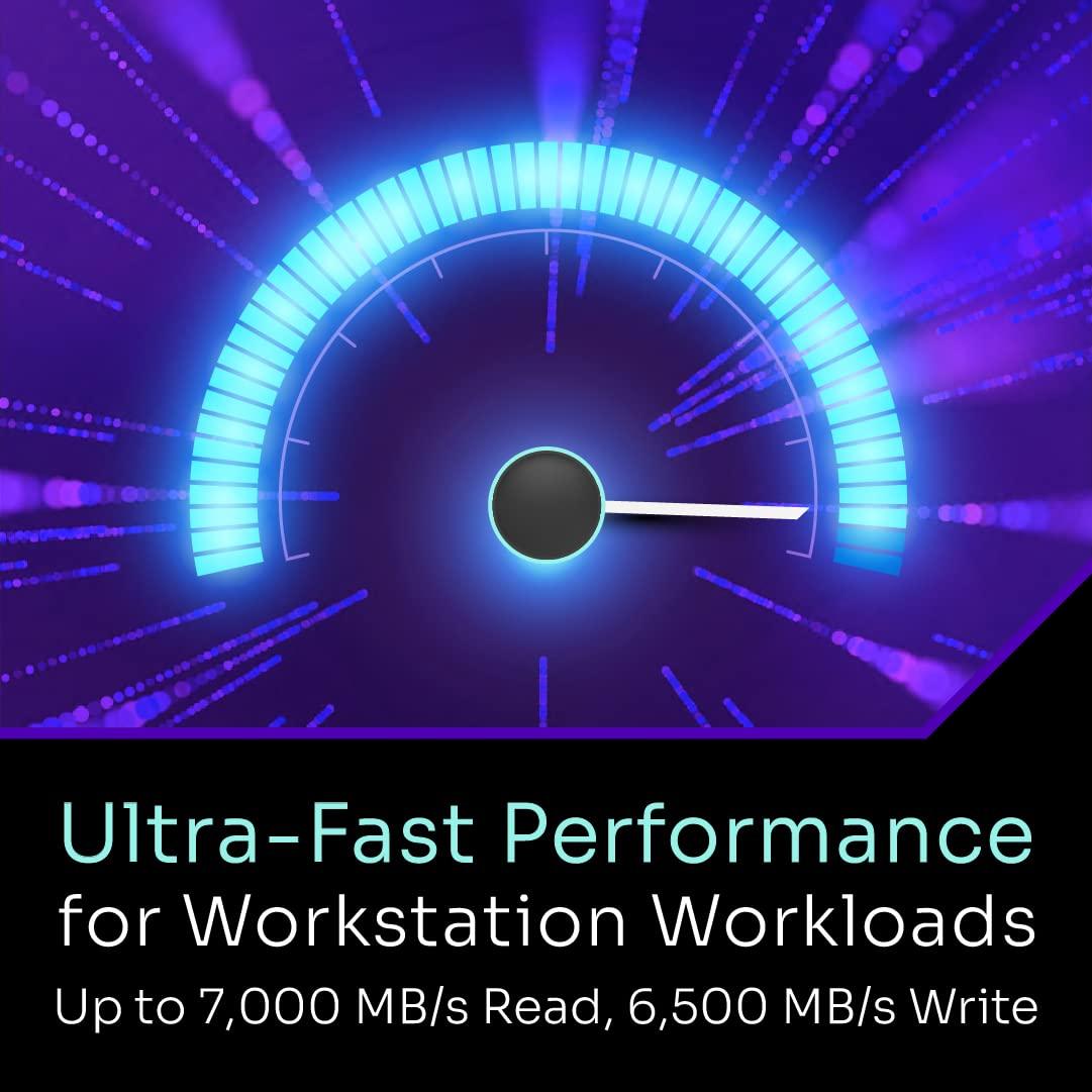 Solidigm Solidigm P44 Pro Series 2TB PCIe GEN 4 NVMe 4.0 x4 M.2 2280 3D NAND Internal Solid State Drive, Read/Write Speed up to 7000MB/s and 6500MB/s, SSDPFKKW020X7X1