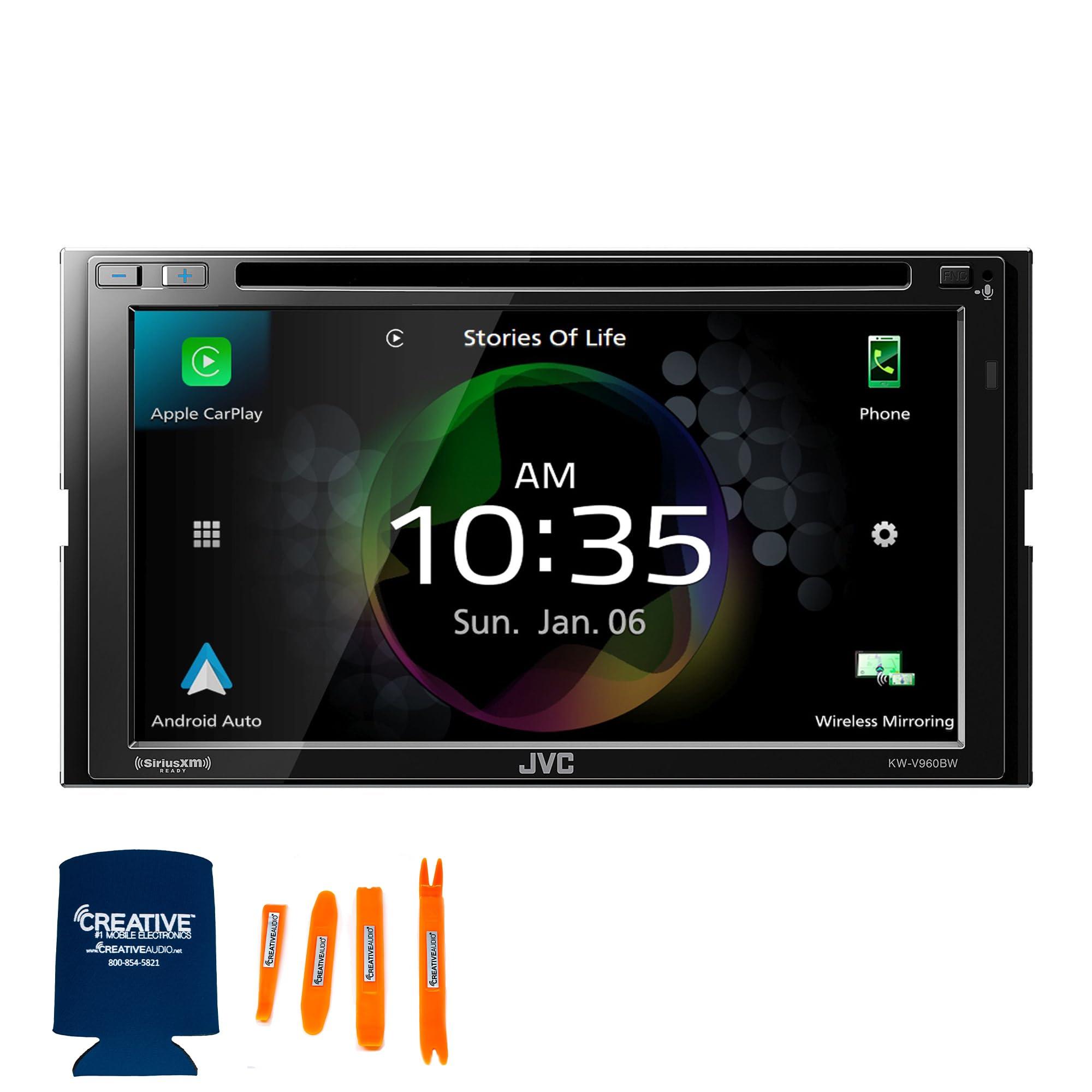 JVC JVC KW-V960BW Works with Wireless CarPlay, Wireless Android Auto, CD/DVD AV Receiver, High-Res Audio, 4-Camera Input with SXV300v1 Satellite Radio Tuner