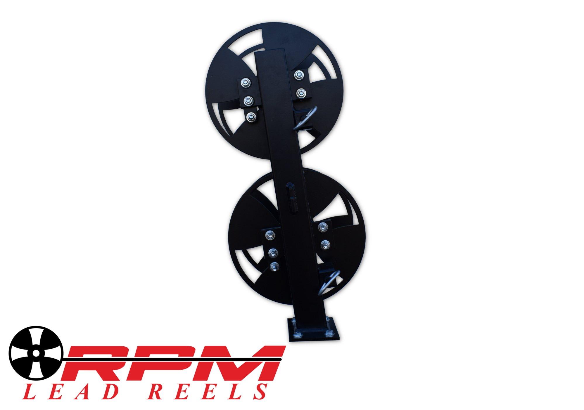RPM LEAD REELS 12'' BLACK DOUBLE FIXED BASE WELDING CABLE LEAD REEL