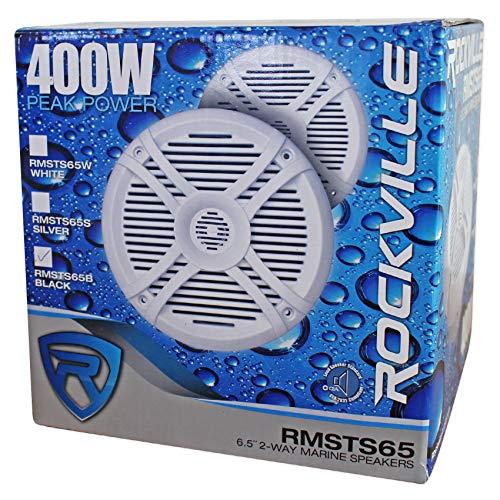 Rockville Pair Rockville RMSTS65B 6.5" 800w Waterproof Marine Boat Speakers 2-Way Black
