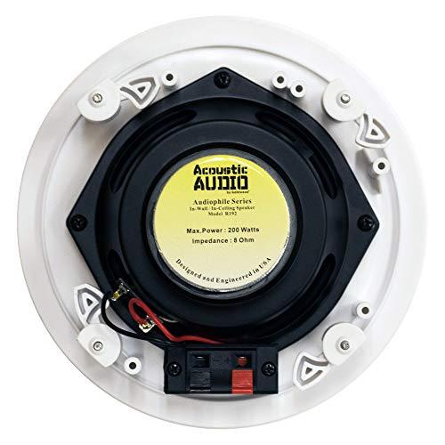 Acoustic Audio by Goldwood Acoustic Audio R192 Frameless in Ceiling/in Wall Speaker Pair 2 Way Home Theater Surround Speakers