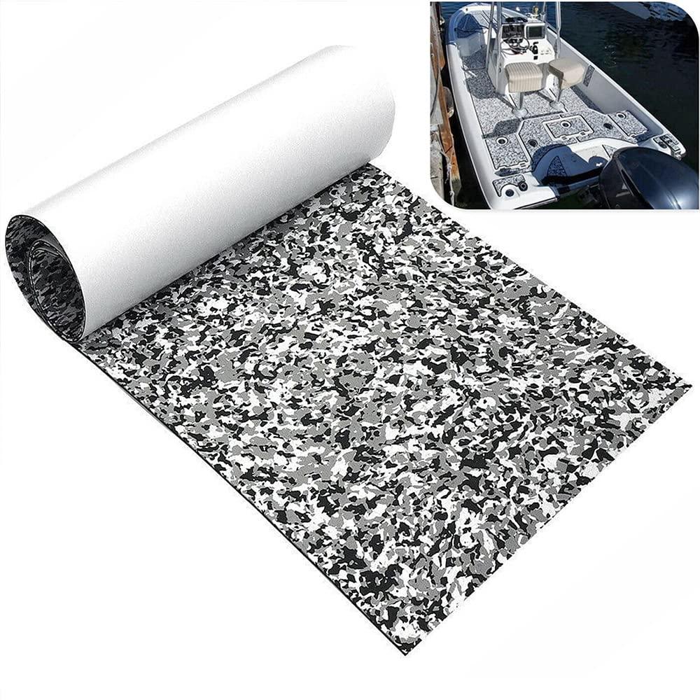 yuanjiasheng EVA Foam Boat Flooring 94.5" 35.4" Self-Adhesive Non-Slip Boat Deck Mat Traction Pad for Boats Yacht Swim Platform RV Floor Kayak Surfboard Golf Cart