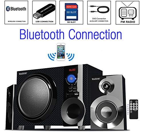 Boytone Boytone BT-210FD, Ultra Wireless Bluetooth Main unit, Powerful Sound with Powerful Bass System 30 watt, Excellent Quality Clear Sound & FM radio, with Remote Control Aux Port, SB/SD/ for Smartphone\'s , Tablets , Desktop Computers , Laptops ,Black Co