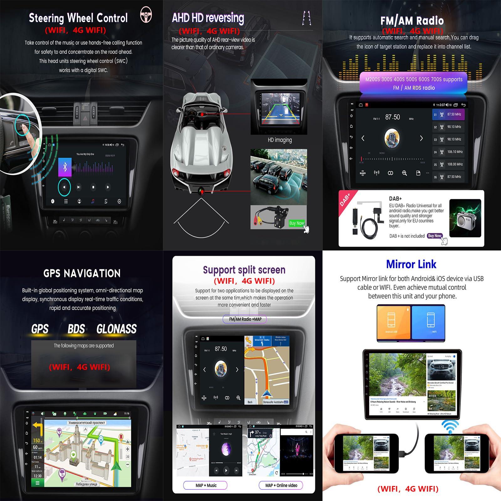 Plusfish Plusfish Android 12 Car Stereo, Bluetooth Car Radio 9 Inch Touch Screen for Honda Odyssey 2015~2019 Car GPS Navigation Multimedia Player Support 4G/WiFi/SWC/FM/RDS/Carplay,4g WiFi 3g+32g