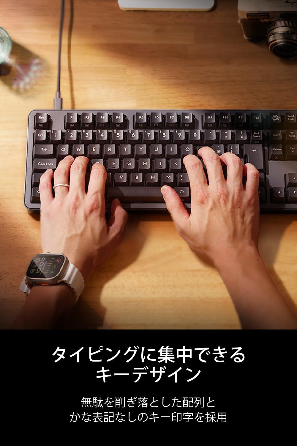 ELECOM Elecom TK-MC50UKLGY/EC Mechanical Keyboard, Wired Full Size, N Key Rollover Compatible, 50 Million Times Heavy Duty Switch, Red Axis, Gray