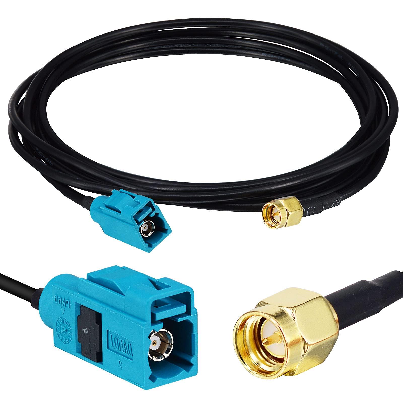 onelinkmore Vehicle Car GPS Antenna Cable Fakra Z Female to SMA Male 6.5 Feet for Vehicle Truck SUV Car Stereo Head Unit GPS Navigation Receiver System FM AM Radio Sirius XM Satellite Radio 4G LTE Bluetooth Modem