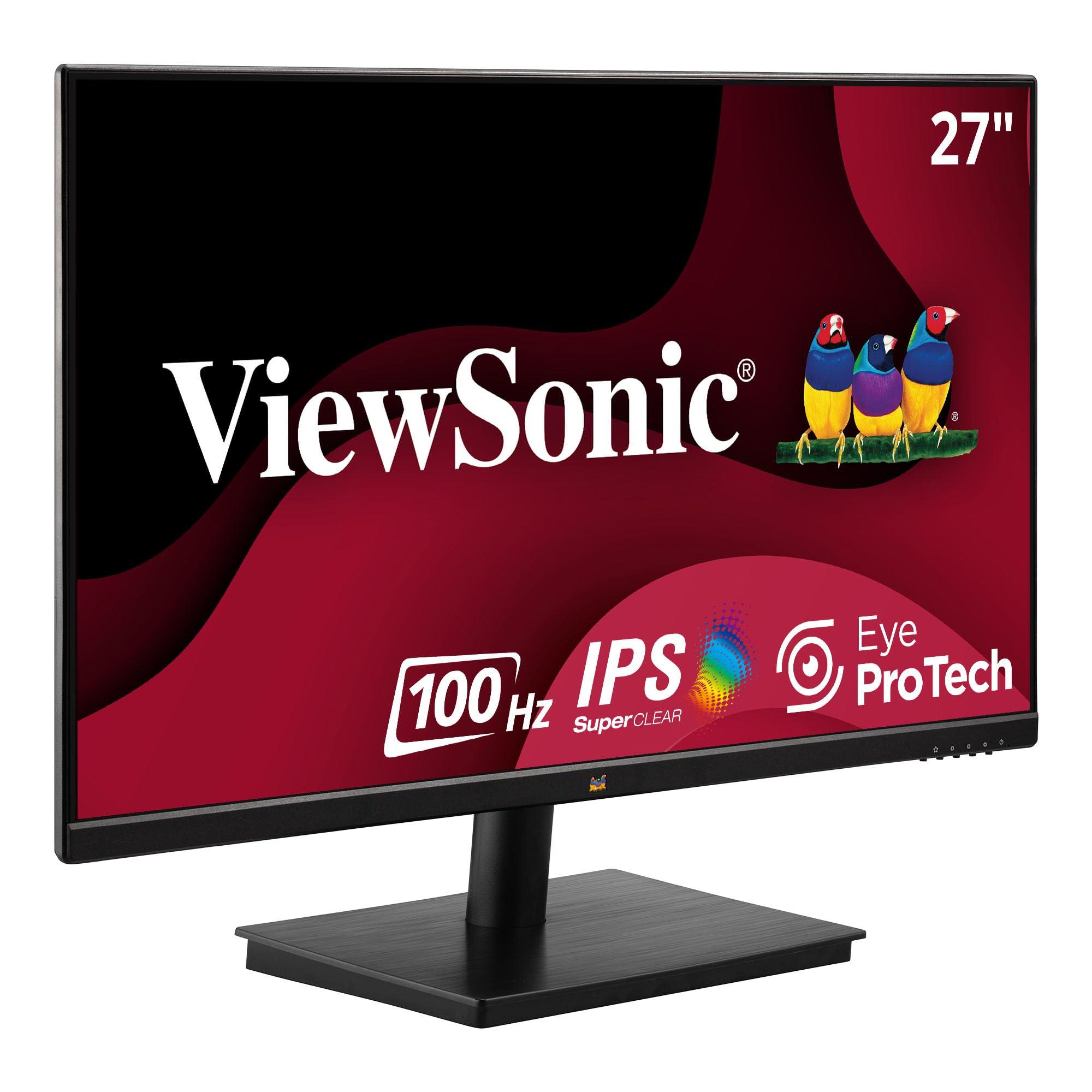 ViewSonic ViewSonic VA2709M 27 Inch IPS Full HD 1080p Monitor with 100Hz, Thin Bezels, Eye Care, HDMI, VGA Inputs for Home and Office