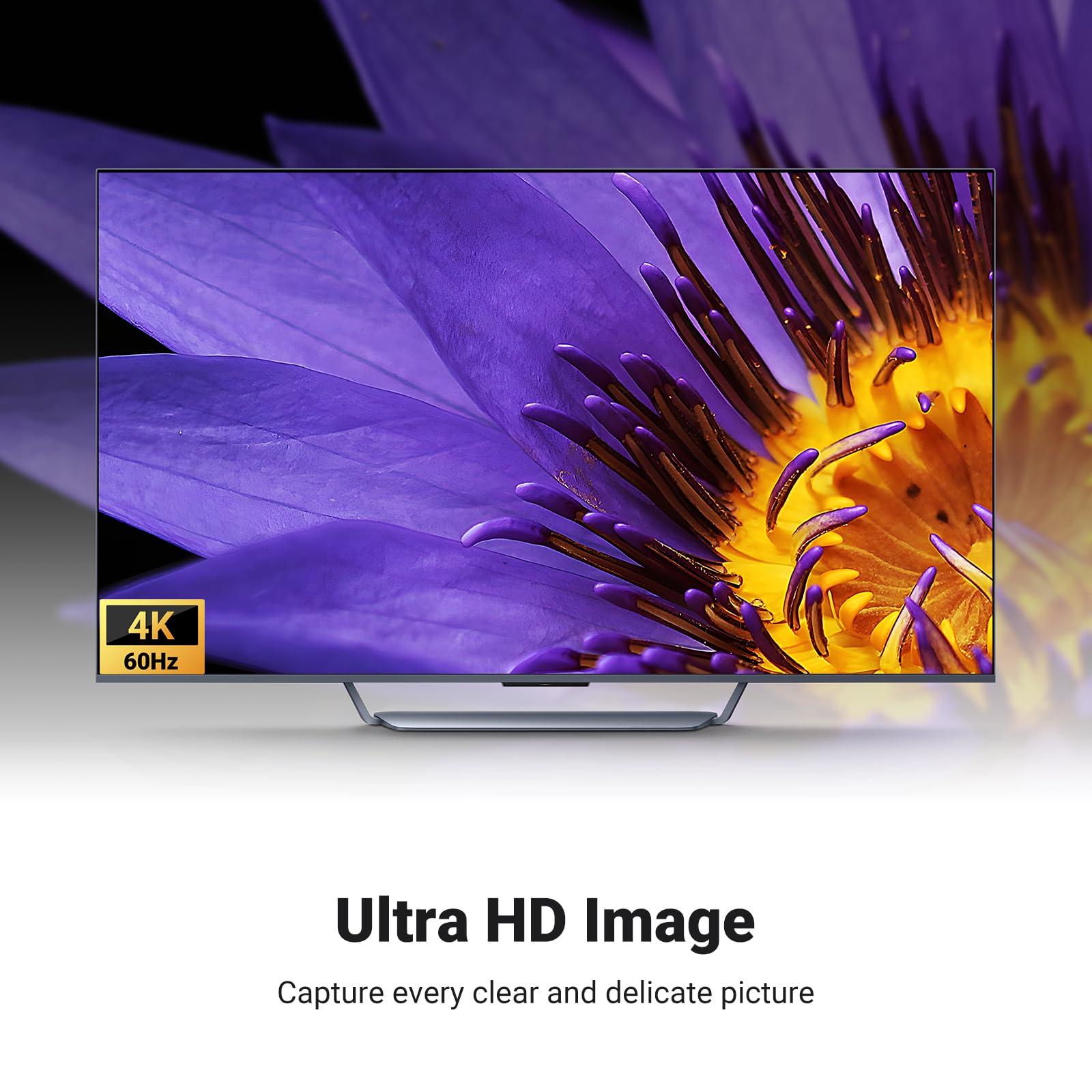 UGREEN UGREEN KVM Switch 1 Monitor 2 Computers, Share 4 USB Ports, HDMI KVM Switch for Keyboard Mouse Printer Bundle with 8K HDMI 2.1 Cable 48Gbps 6.6FT, Certified Ultra High Speed Cord Aluminum