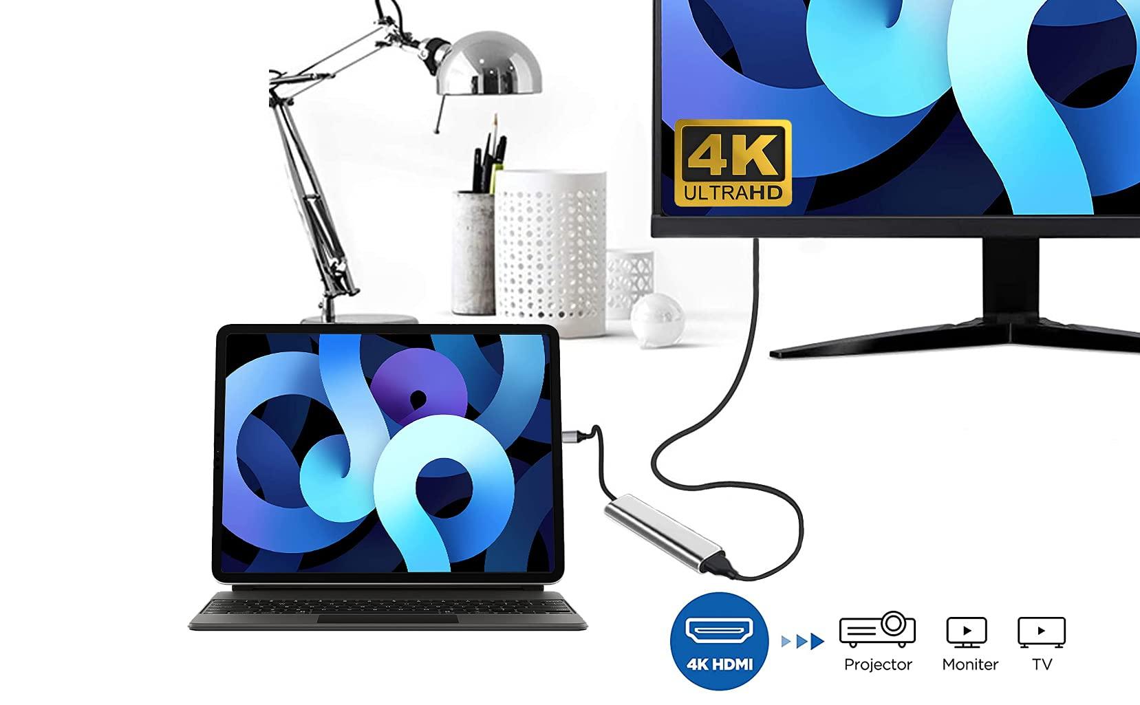 GKEAPZA USB C to HDMI Adapter Dex Dock for Galaxy S24/S23/S22/S21/Note20/TabS9/S8/S7,Type-c hub with 3.5mm Audio Jack,4K HDMI,USB3.0,PD 60W,Adapter for iPhone 15/iPad Air 4/5,iPad Mini 6,Nintendo Switch